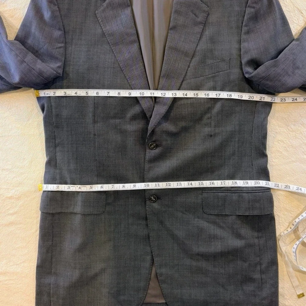 Canali Blazer 42L Gray 100% Virgin Wool Woolmark Sport Coat Made In Italy Cupro